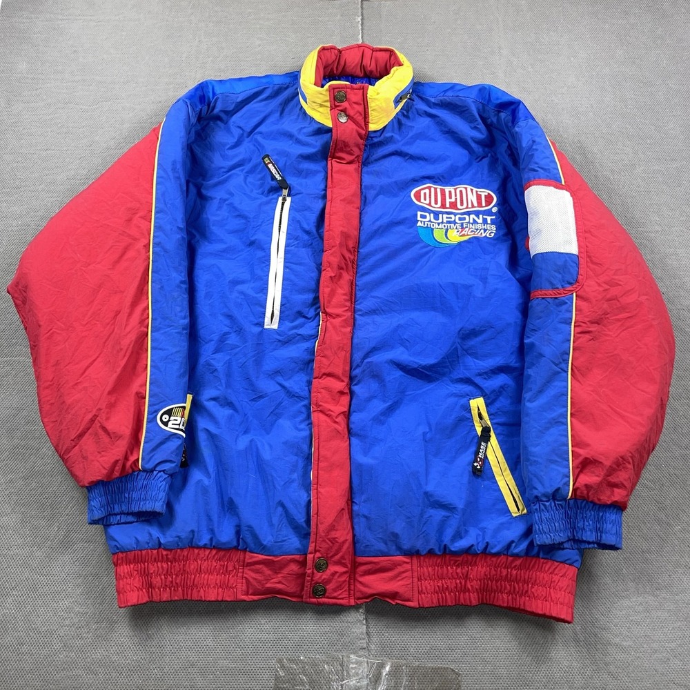 VTG DuPont Racing Jacket Mens Large Blue NASCAR 24 Chase Authentics Jeff Gordon